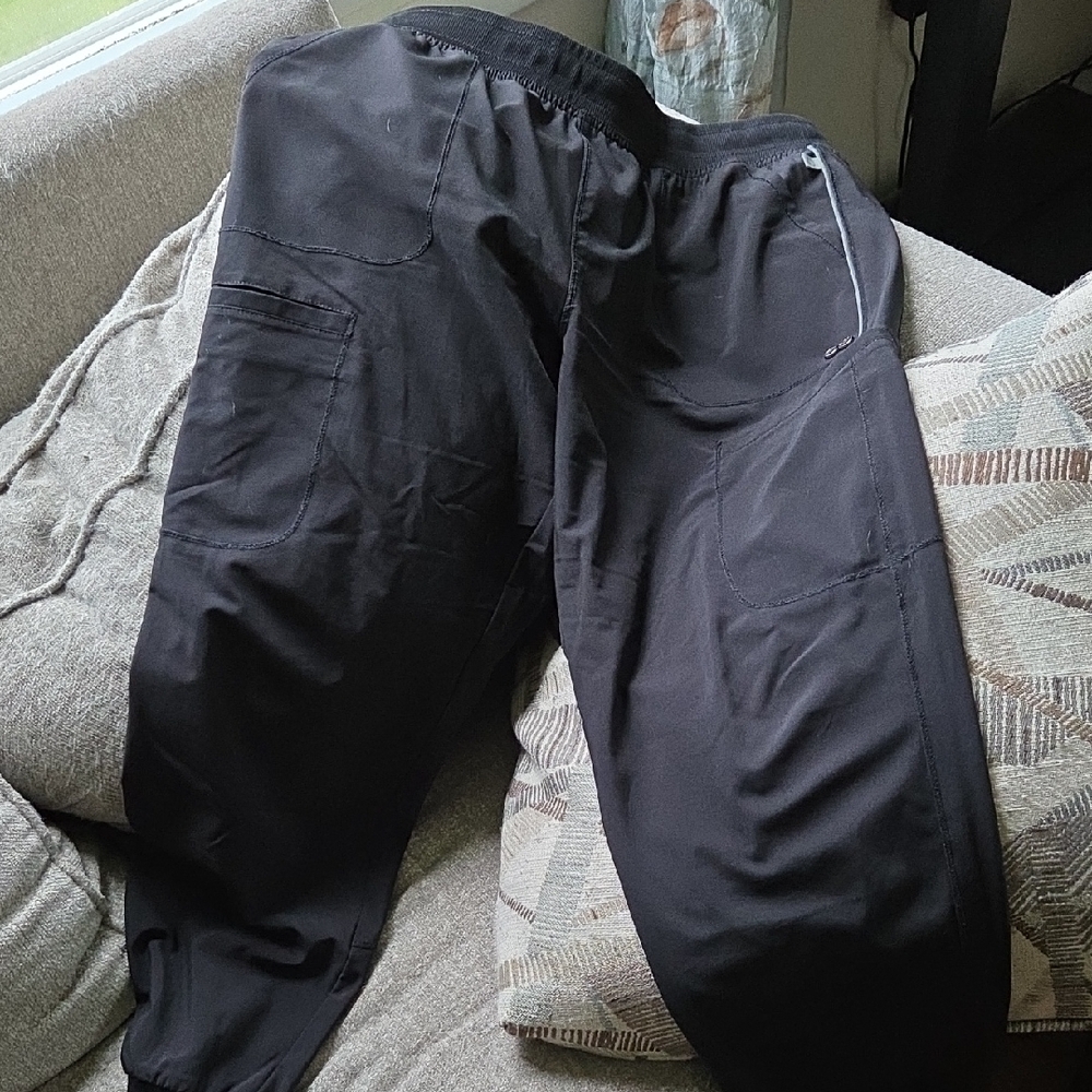 Cherokee Black Track Pants with Elastic Waistband